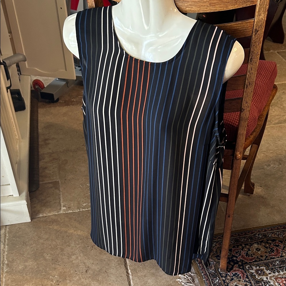 Who What Wear Black Striped Blouse Size large